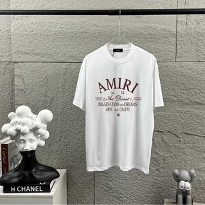 AMIRI White Tee with Maroon Graphics